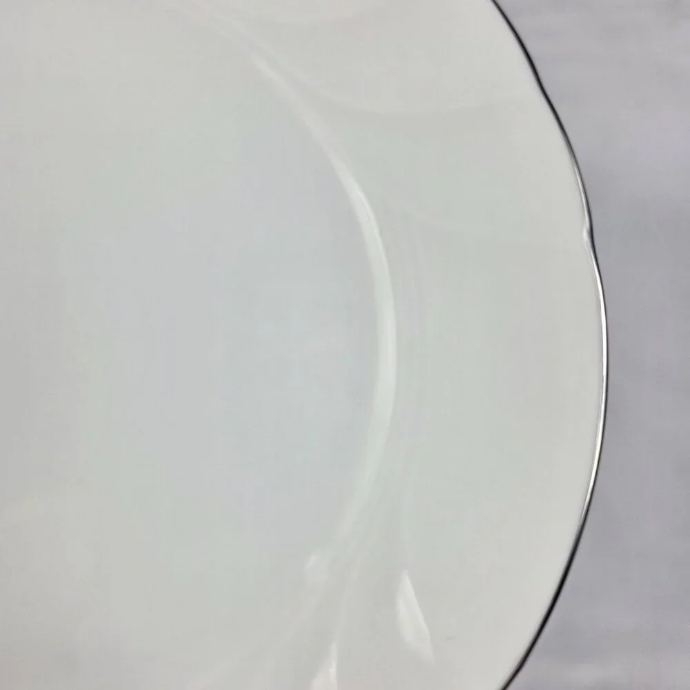 TWO Mikasa Wedding Band Platinum Bread Plates Swirled Platinum Trim